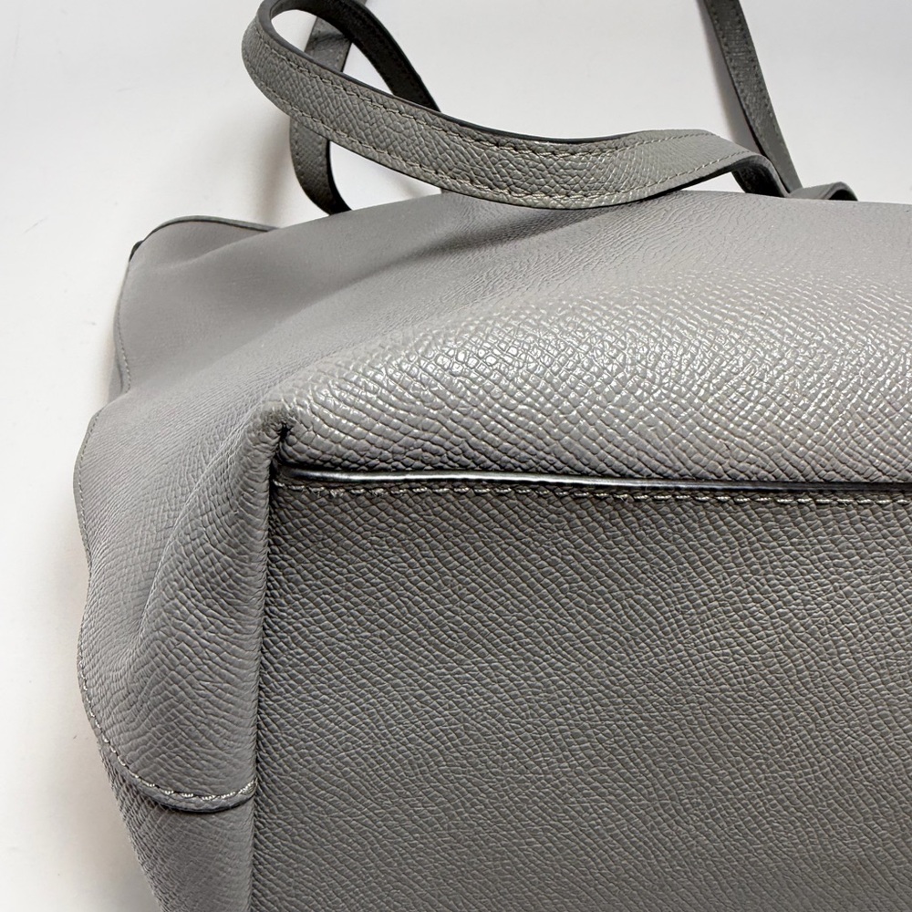 Coach City Zip Tote Grey Crossgrain Leather #58846 Work Bag - Picture 10 of 11